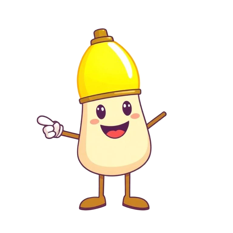 Lumi mascot pointing forward