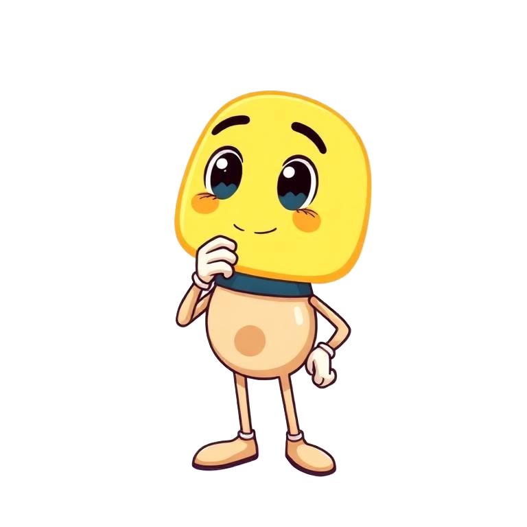 Lumi mascot thinking